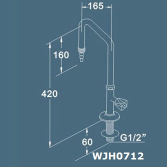 Đăc tính kỹ thuật Vòi rửa phòng thí nghiệm 1 nhánh Model: WJH0712